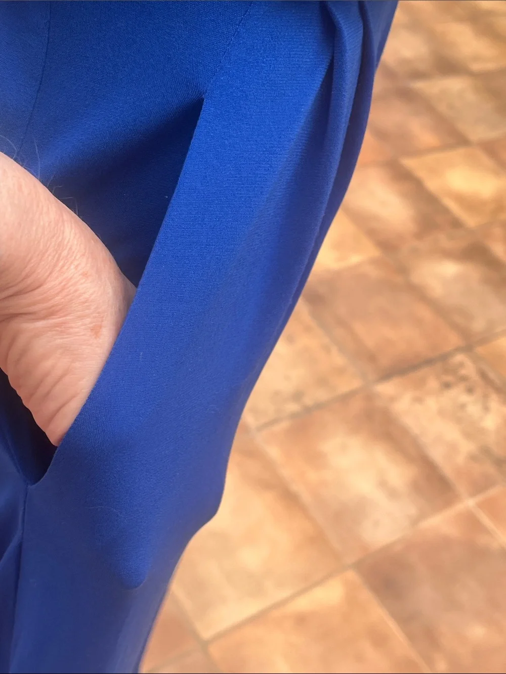 Vince Camuto Drapey Royal Blue Halter Jumpsuit - Picture 8 of 12